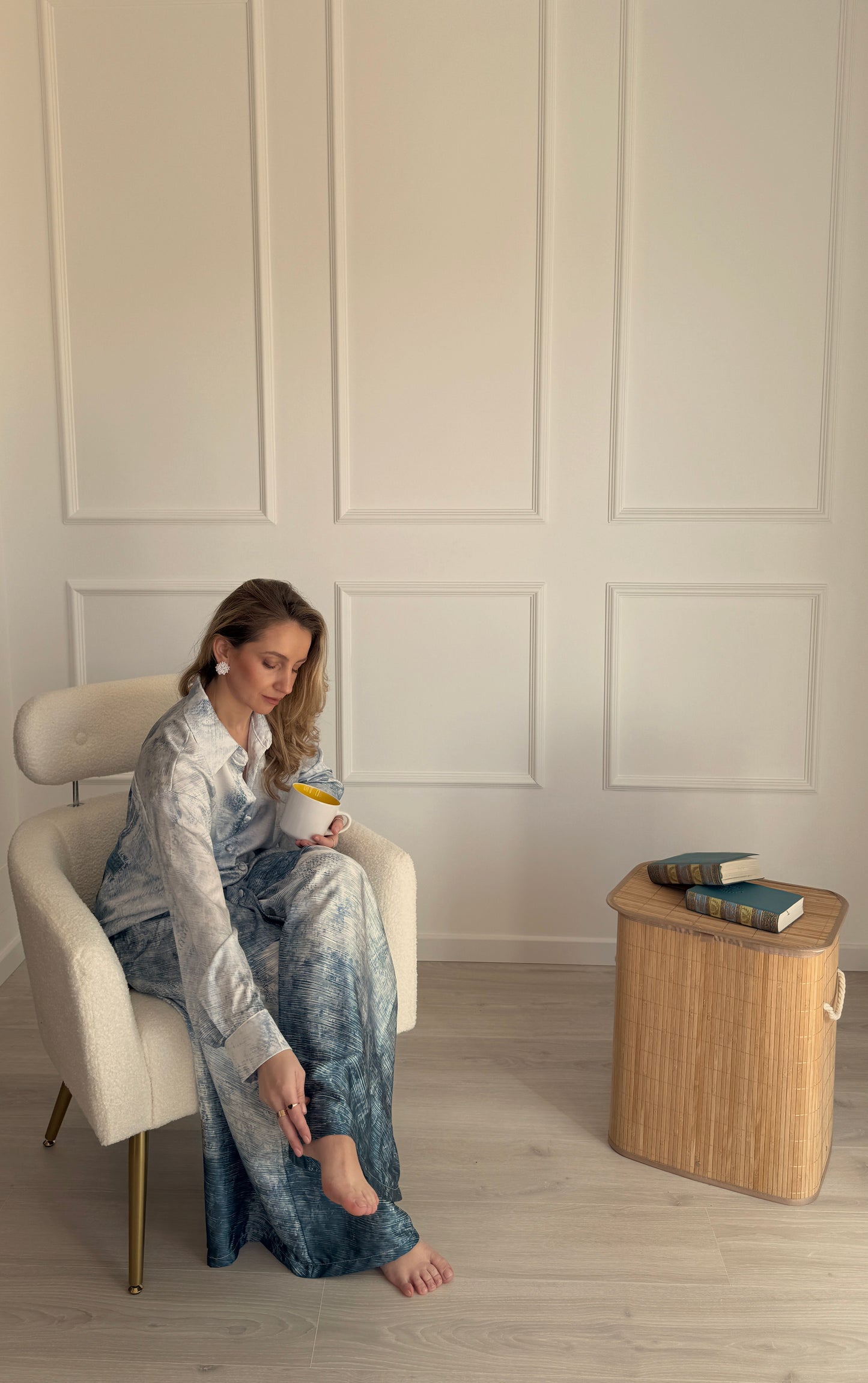 Conjunto mujer Satinado Camisa + Pantalón Palazzo modelo Love