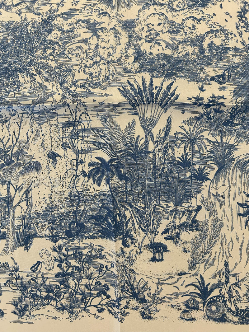 Pañuelo de seda Mod .Selva azul