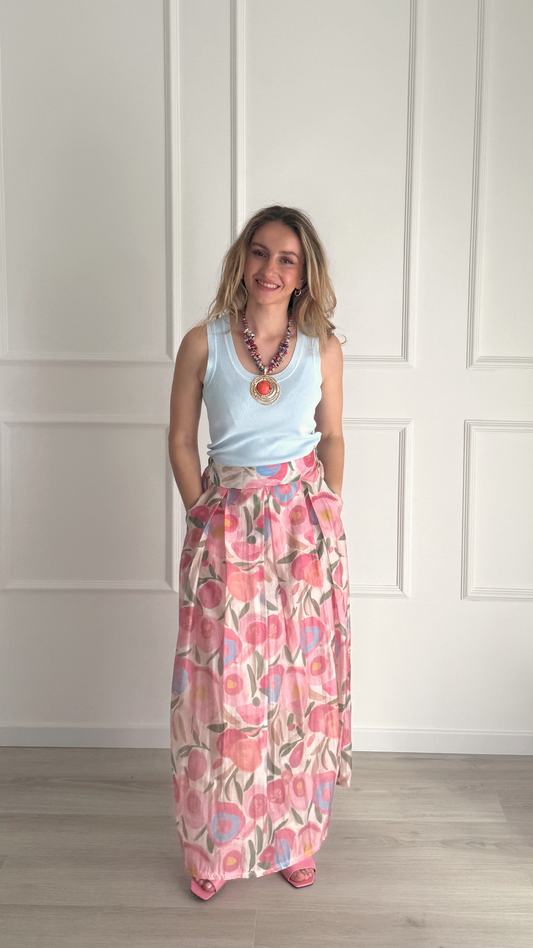 Falda acuarela floral
