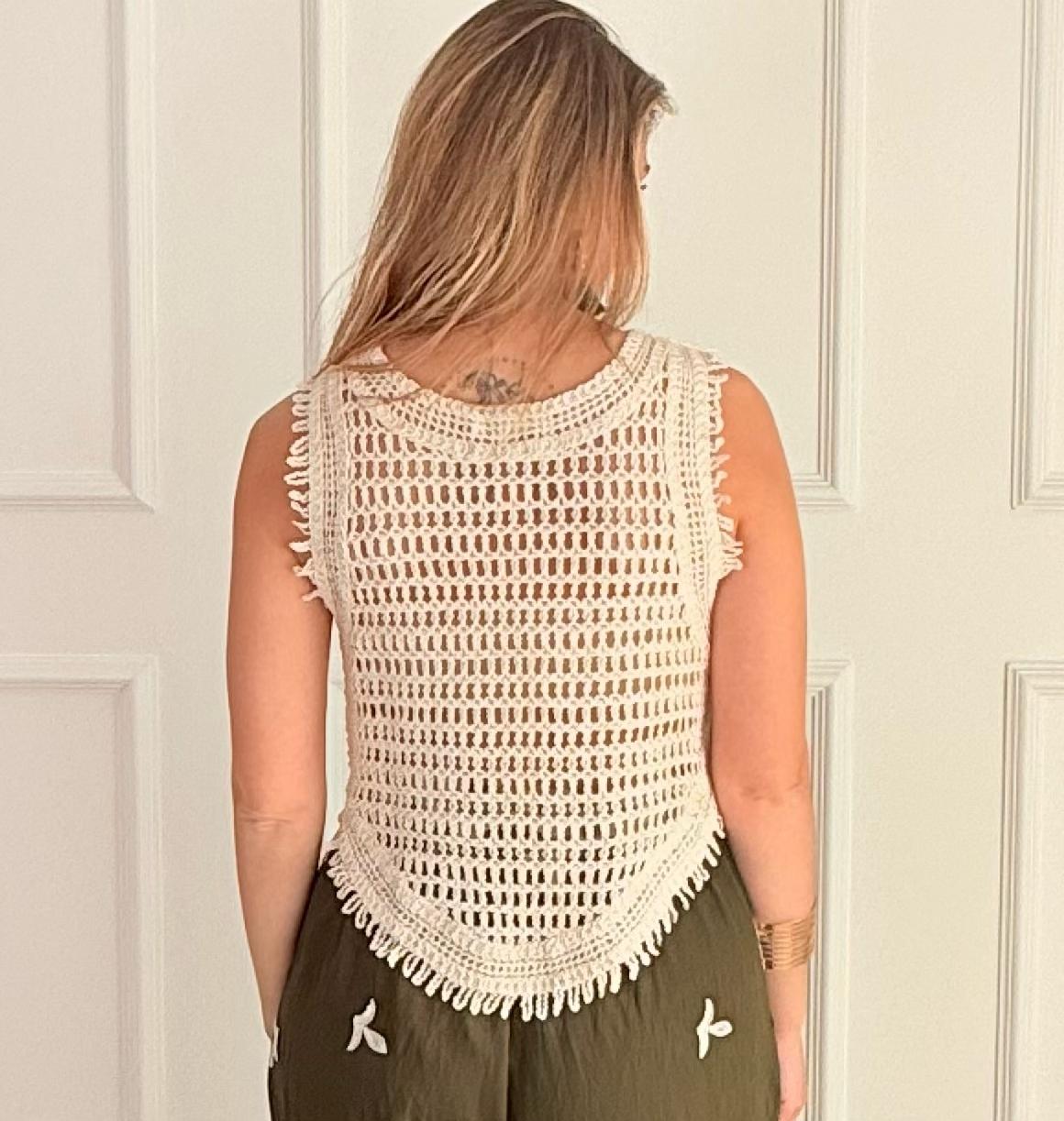 chaleco crochet mod . Duna beige