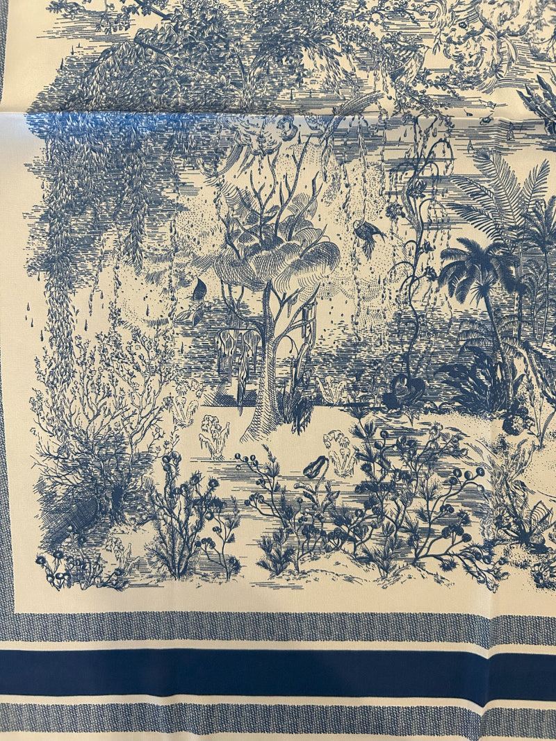 Pañuelo de seda Mod .Selva azul